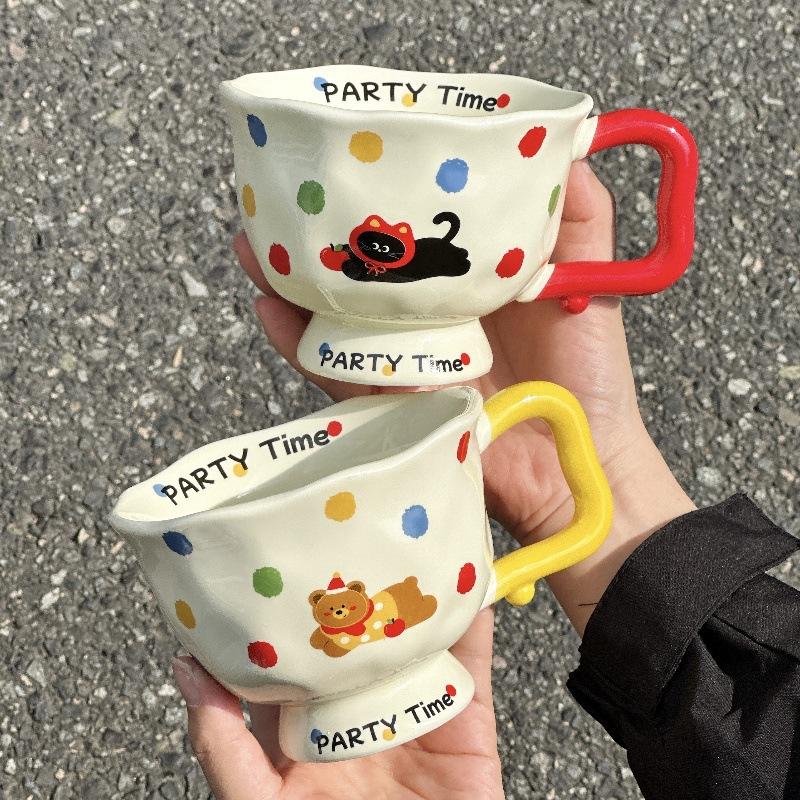 Cute Graffiti Mug Ceramic Water Cup Home Drink Girl Office Milk Coffee Breakfast Cup Yogurt Bowl