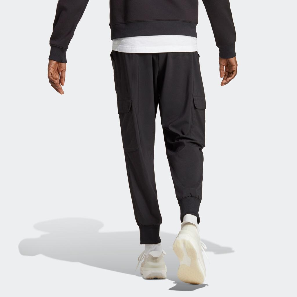 Adidas Essentials Cargo Ankle-Length Pants With Logo Cuffs Men Bottoms Black HA4348
