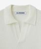 BLOND9 Tail Yarn Open Collar Short Sleeve Knit_Ivory