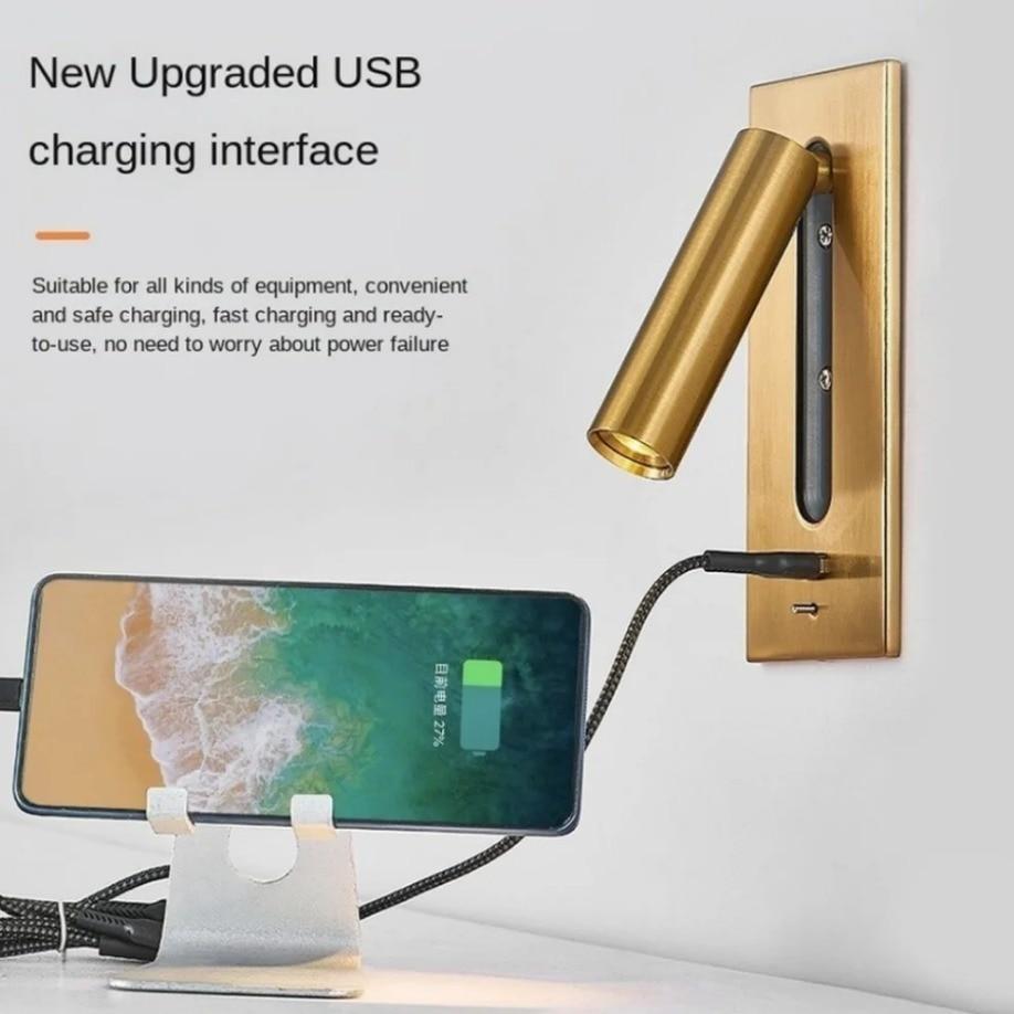 LED Wall Lamp Reading Light For Bedroom Hotel Bedside Spotlight Rotatable Lighting Nordic Modern High Quality Indoor Decoration