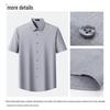 Zhuangji Men's Modal Silk Blend Wrinkle-Free Short-Sleeve Shirt
