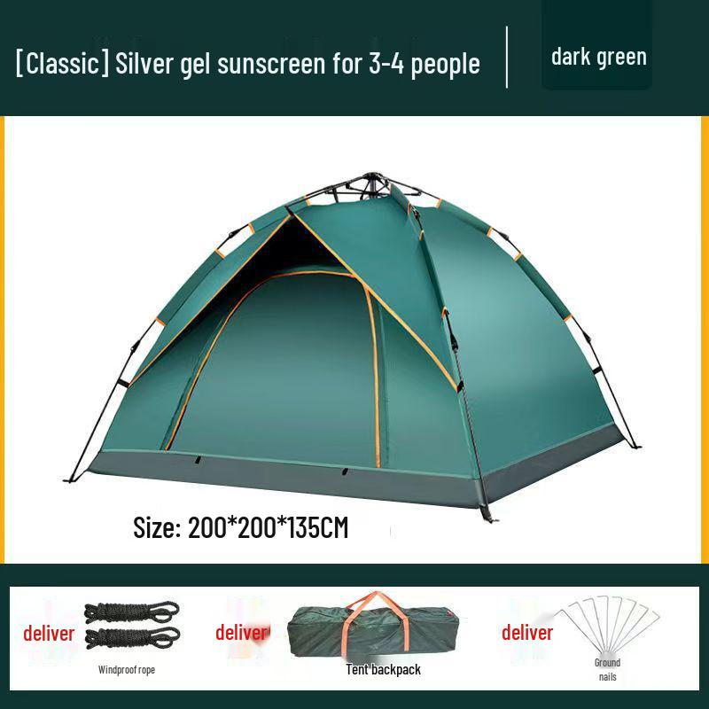 Portable Pop-Up Camping Tent with Sun & Mosquito Protection