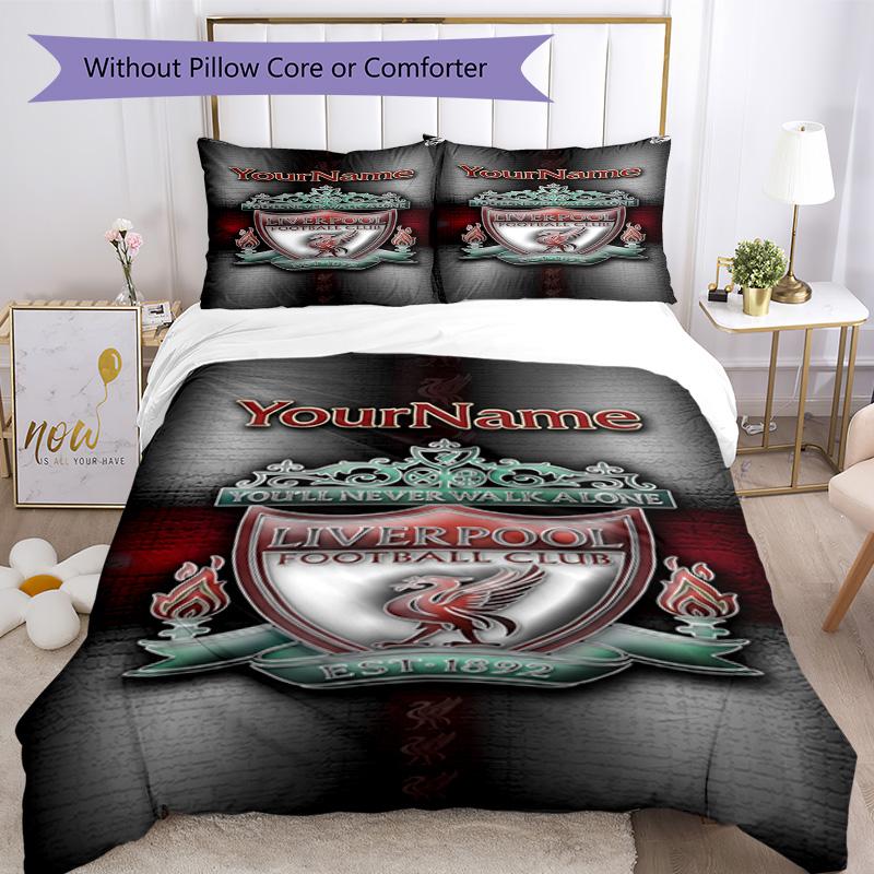 Liverpool Customize Your Name Bedding Set Breathable Duvet Cover with Pillowcases Home Decoration Birthday Gift