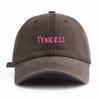 1pc Princess Print Washed Baseball Cap for Adults,  Minimalist Retro Style Casual Soft Adjustable Dad Hat, Perfect As Gift
