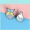 Adorable Cartoon Whale Animal Brooch Stylish Alloy Pin Unique Tail Design For Fashion