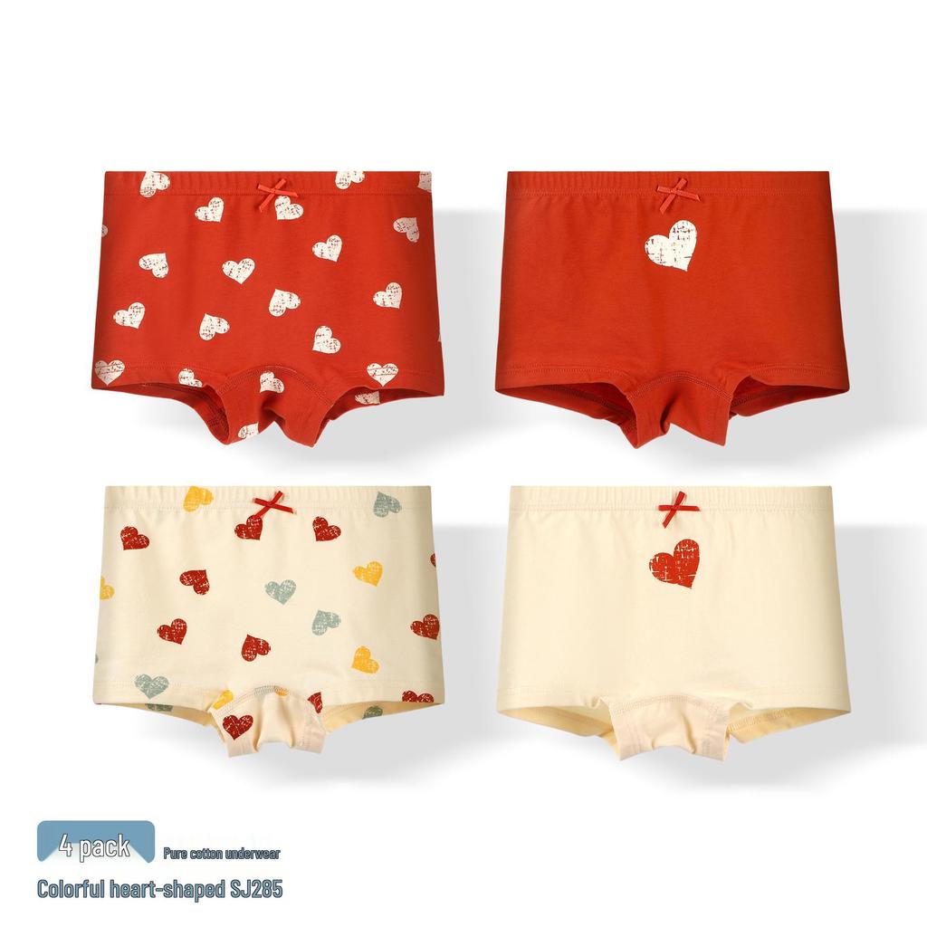 Pure Cotton Antibacterial Girls' Boxer Briefs - Class A, Autumn/Winter