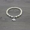Elephant Pendant Bracelet with 6mm Synthetic Turquoise