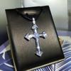 925   Fine White Zircon Men And Women Classic Cross Pendant Micro-Inlaid Zircon Necklace Birthday Party Jewelry