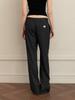 GLOWNY G Gentle Wide Leg Pinstripe Pants (Gray)