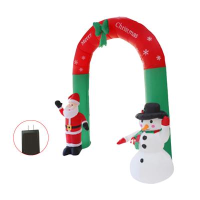 Arc gonflabil de Crăciun cu Om de Zăpadă Moș Crăciun 100-240V Lumini LED Impermeabile Xmas Gonflabil