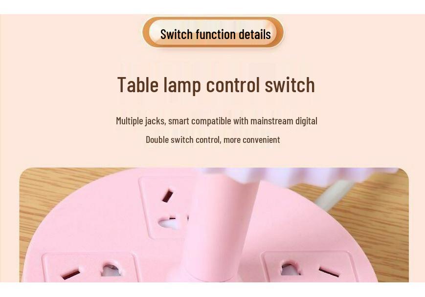Multi-functional USB Desk Lamp with Adjustable LED Night Light and Power Strip