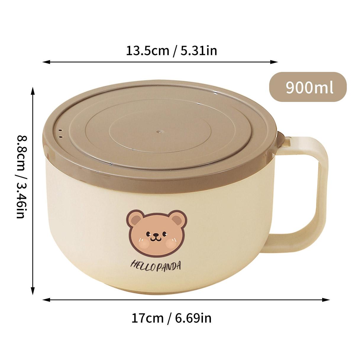 

900 мл Ланч-бокс из нержавеющей стали с крышкой для студентов и офисных работников Миска для лапши быстрого приготовления Наборы посуды