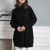 Fashion Warm Basics Long Sleeves High Neck Pocket Mid-Length Pack Hip Dress Loose Sweater Women's Knitwear