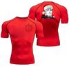Guts Santa Hat Graphic Compression Shirts Men Gym Workout Running Tshirt Summer Athletic Quick Tees Tops Short Sleeve Rash Guard