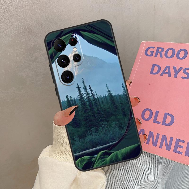 Camping Nature Mountain Case For Samsung Galaxy S25 Ultra S20 S21 S22 S24 S23 Ultra S9 S10 Plus S25 FE Cover Coque