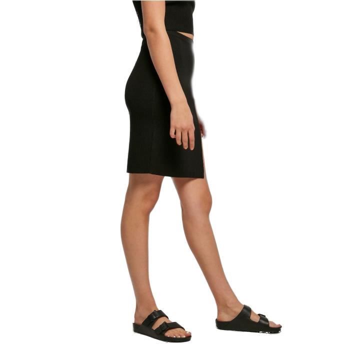 Women's Ribbed Knit Skirt Urban Classics GT - Black - XXL