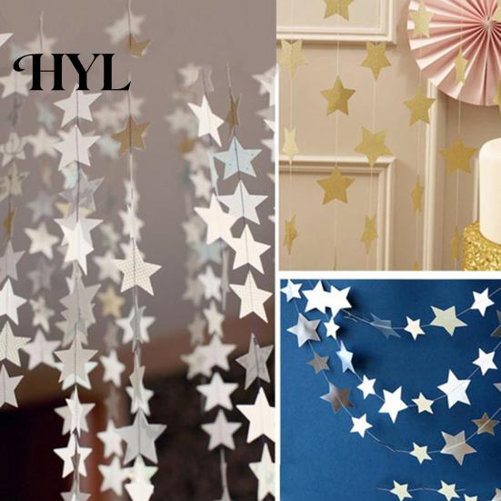 4m Romantische Sterne Papiergirlande Banner Wimpelkette Hochzeit Babyparty Partydeko