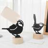 Black Iron Photo Clip Bird Memo Holder for Desktop Use 2Pcs Set