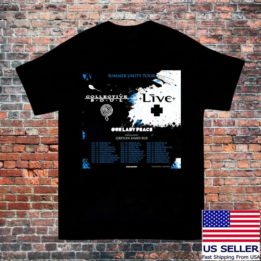 

Collective Soul Band Summer Unity Tour Black T Shirt All Size S-5XL Unisex T-Shirt S
