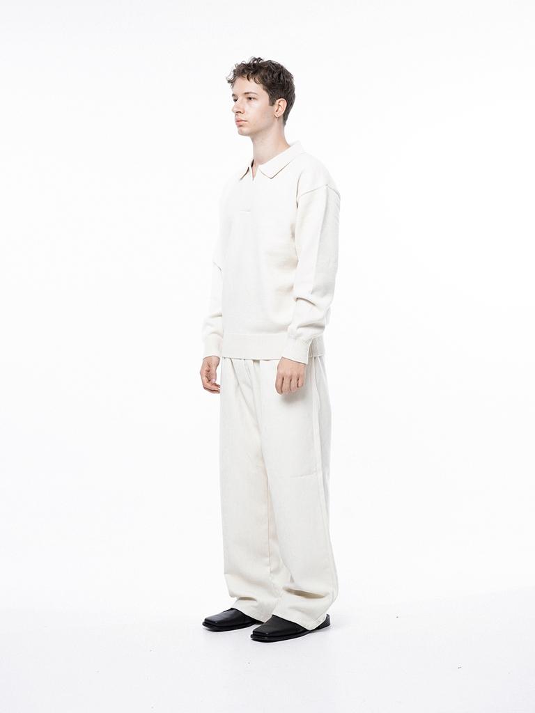 Chaenseseunoi Jacquard String Rug Pants - Ivory /M243Pt02Iv