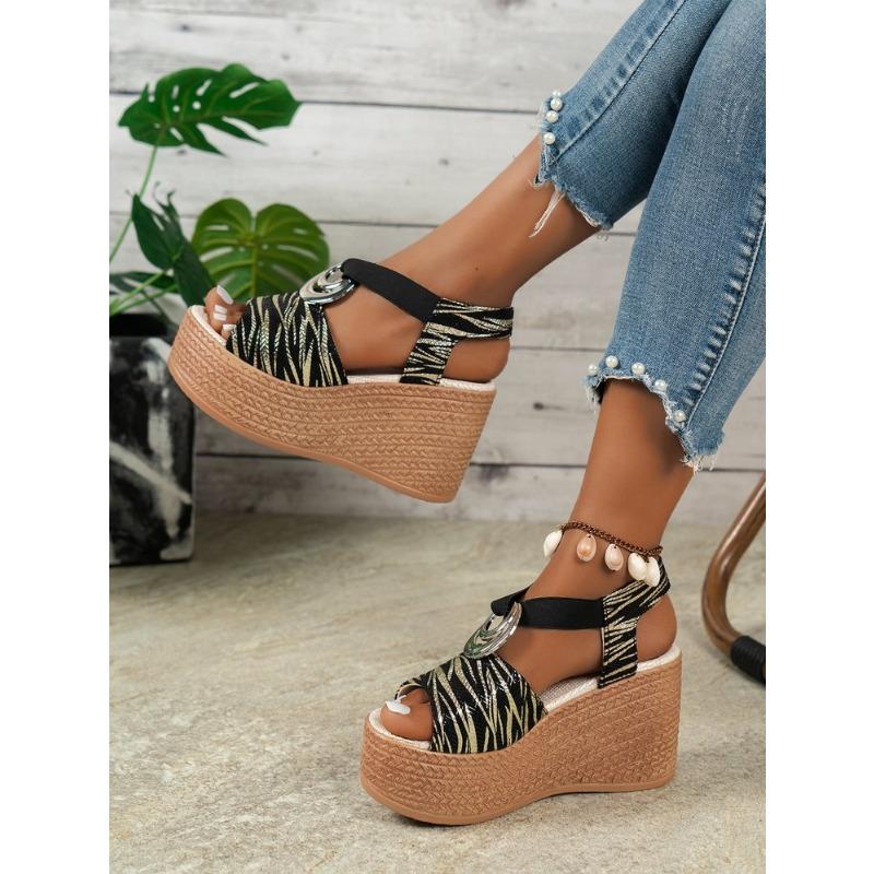 High Heel Big Size Sandalen Damen Slope Heel Dicker Boden Sandalen Fischmaul Casual Damen Sandalen