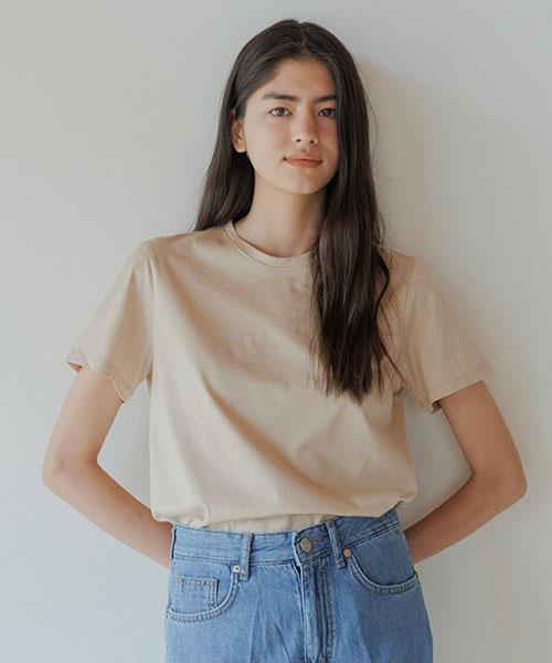 Lingseoul Supima Silket Cotton Top-Beige