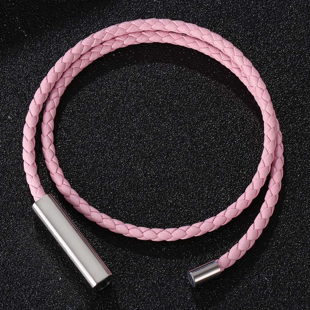 Fashion Red Pink Mix Leather Bracelets Women Multilayer Braided Rope Bracelets For Female Bracelets Jewelry