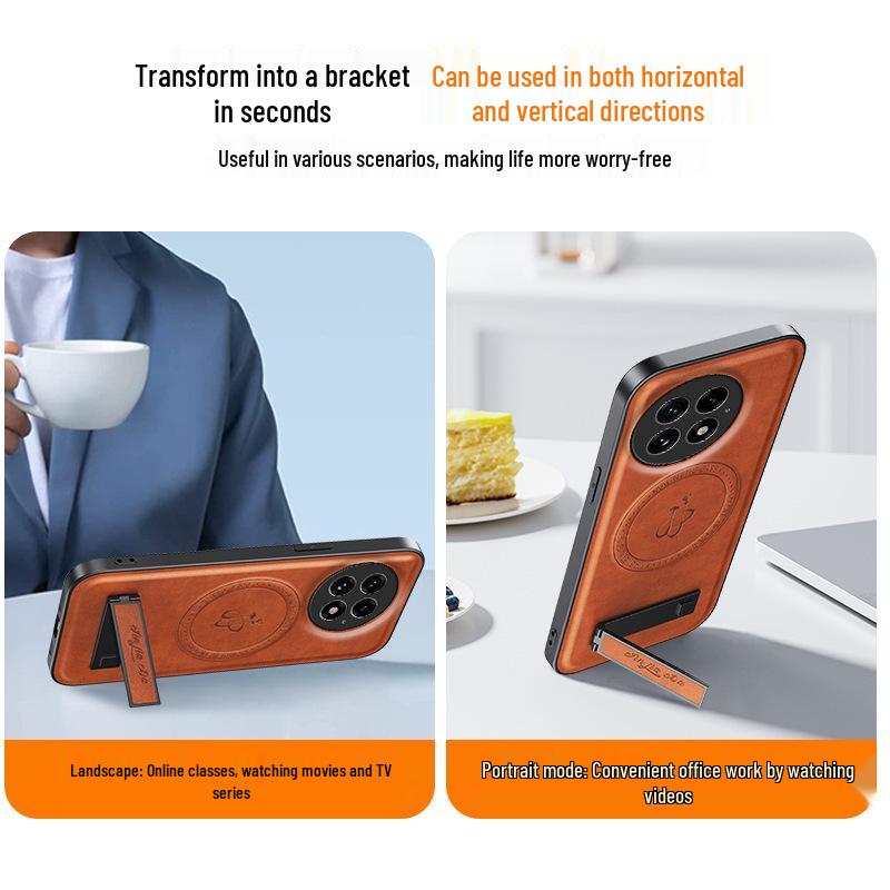 OnePlus 13 Leather Magnetic Case for Nord 5/4 with Stand, Drop-Proof Protection