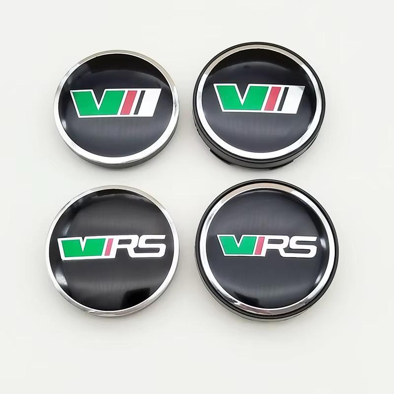 4pcs 56mm 60mm V VRS Logo Car Wheel Center Hub Caps Emblem For Skoda Rapid Octavia Fabia Kodiaq Karoq Laura Superb Accessory