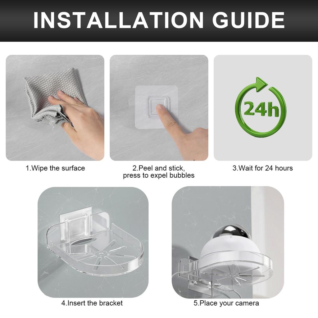 1/2Pcs Wall-Mounted Camera Bracket Self-Adhesive Non-Drilling Monitor Shelf Fixed Monitoring Rack Space Saving Storage Holder