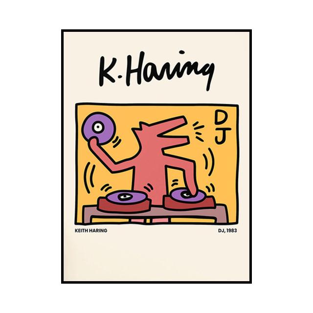 Keith Works Ausstellung, Leinwandgemälde, Graffiti-Stil, dekoratives Poster, Wohnzimmer, Wandkunst, Drucke, moderne Heimdekoration, ästhetisch