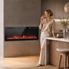 3 IN 1 Slim Electric Fire, Wall Mounted/Recessed/Freestanding, Electric Fireplace with 12 Flame Colours, 5 Brightness