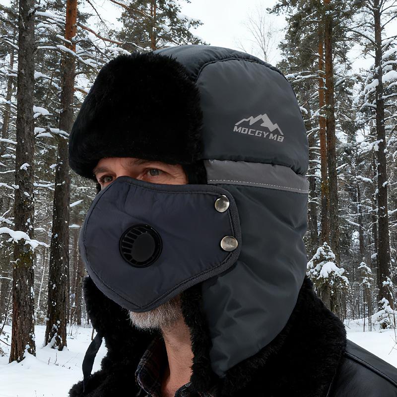 Cycling Bomber Hat Winter Men Women Velvet Thick Warm Hat Cold Hat Mask Ski Hat