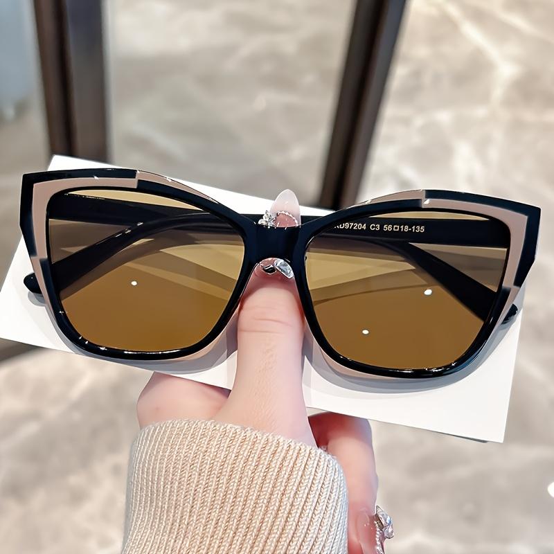 1Pc Fashionable Cat Eye Frame Glasses Chic Black And Leopard Print Decoration Perfect For Party And Holiday Gifts