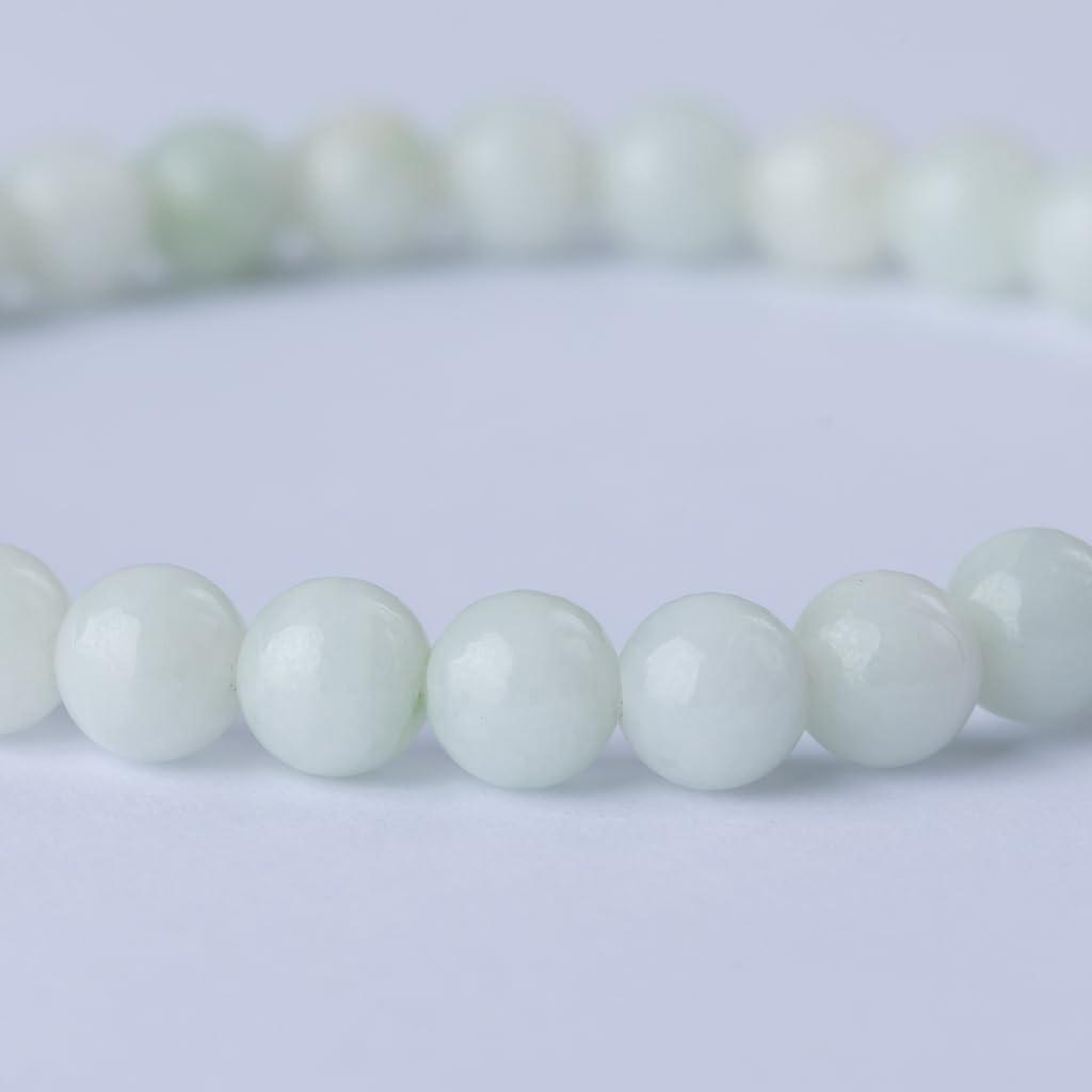 18cm White Itoigawa Natural Jadeite Japanese National Jomon Power Stone Jadeite Workshop Special Paulownia Wood Quality Certificate ABR0880 (6mm
