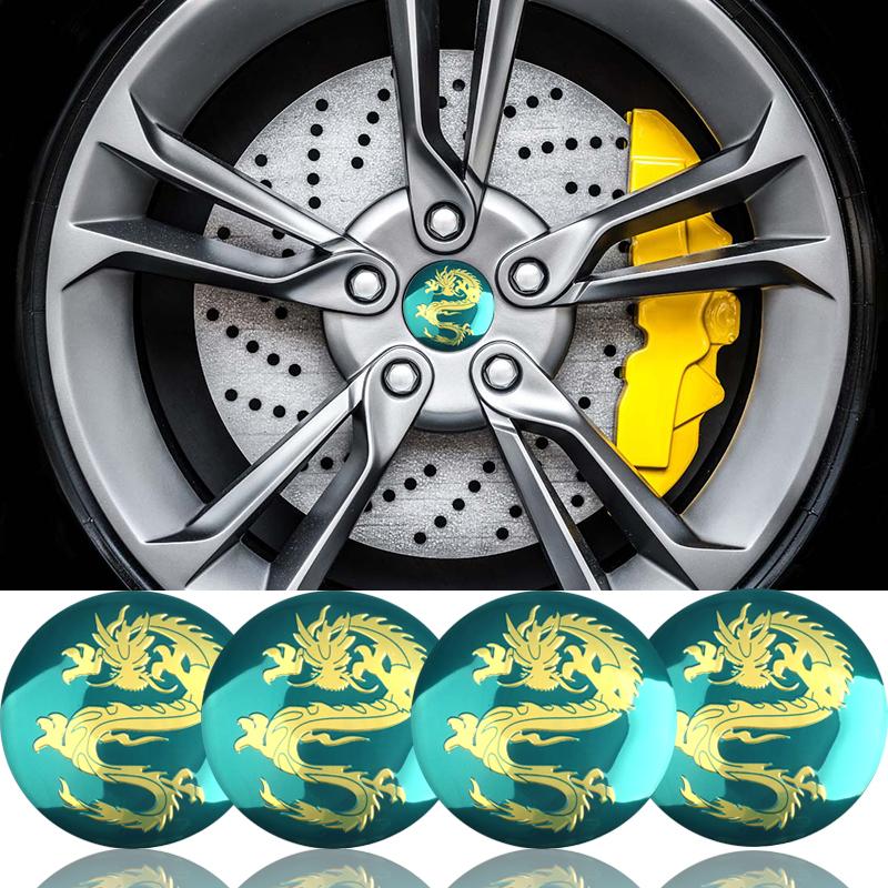 4PCS 56/60MM Car Wheel Center Hub Caps Dragon Emblem Cover Sticker For BMW Opel Benz Audi Kia Renault Volvo Toyota Peugeot Skoda