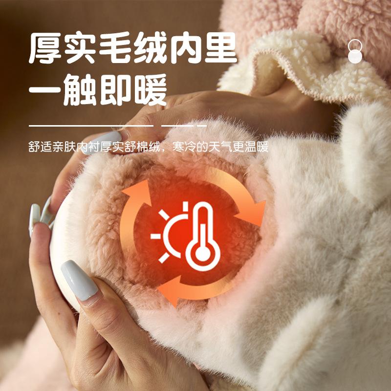 Bag heel cotton slippers couple fluffy shoes non-slip and warm winter home piled and thickened cute bear cotton shoes