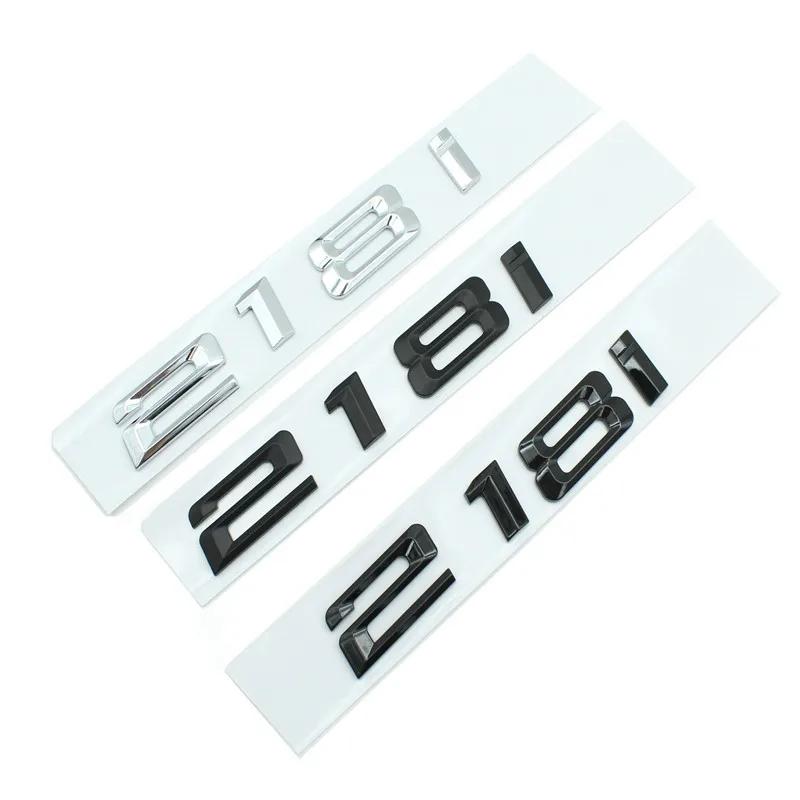 3D Black Chrome Car Letters For BMW 218i Series 2 228i F45 F44 Trunk Emblem Logo Badge Adhesive Lettering Stickers Accessories