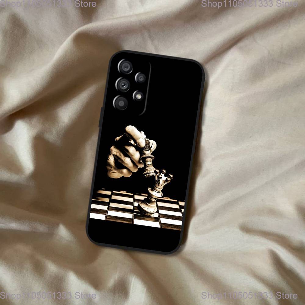 Chess Phone Case For Samsung Galaxy A20,A21s,A22,A31,A32,A52,A53,A72,73,A80 Soft Black Cover