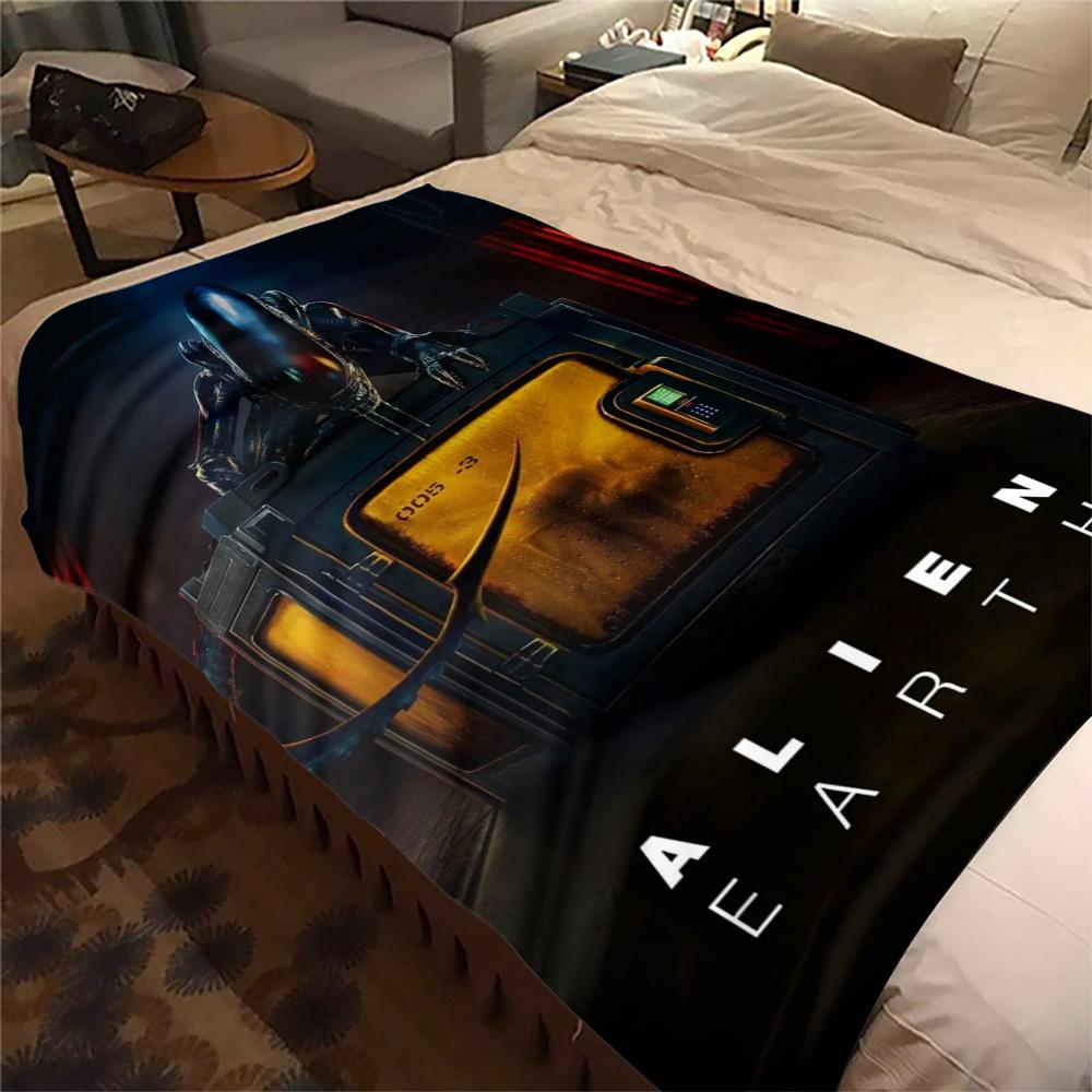 1Pc ALIEN EARTH Print Flannel Blanket, High quality Digital Printing, Comfortable for All Seasons, Home DecorGifts821020