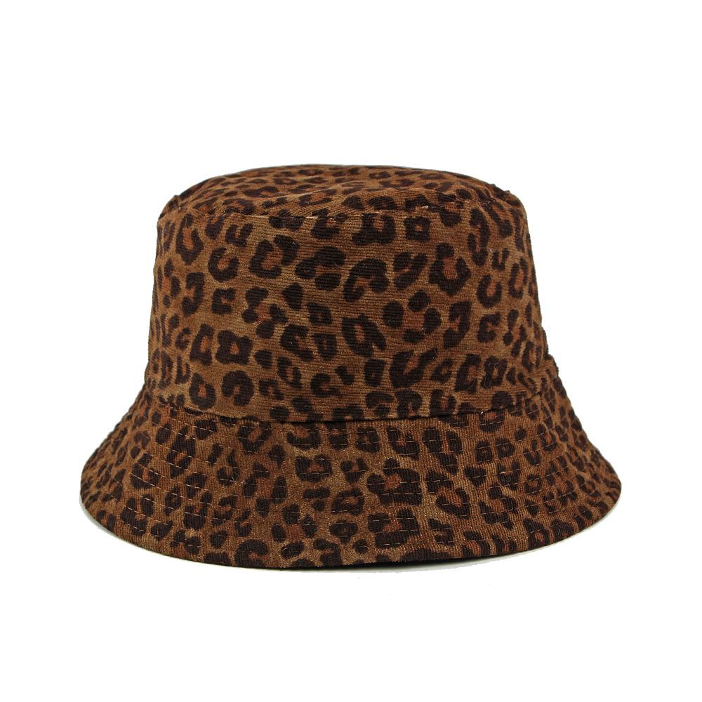 Damen Herbst Winter Leopard Fischerhut Outdoor Sonnenschutz Sonnenhut Eimerhut Basin Hut