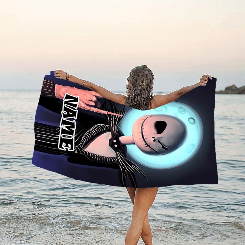 1pc Jack2 Beach Towel with Custom Name, Beach/Swimming/Bath/Picnic/Camping Towel, Suitable for Seaside Beaches