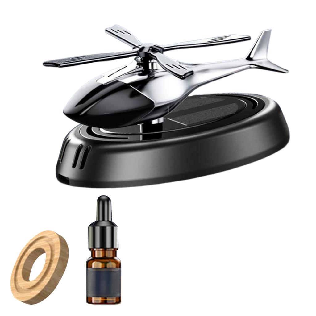 Solar Helicopter Car Air Freshener with Rotating Decor Car Fragrance Mute,Auto Aroma Diffuser for Interior/Office Gift Alloy+ABS