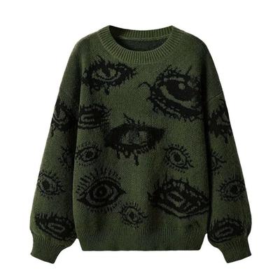 Unisex Pullover im Streetstyle mit Graffiti-Muster und Kontrast