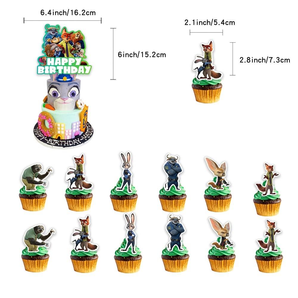 Zootopia Birthday Decorations Party Set, Disney Characters, Animation, Cute Animals, Zootopia Judy, Nick, Kids, Girls, Boys, Orange, Blue, White,