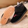 WTEMPO Women's Winter Warm Large Size Embroidered Ski Shoes Soft Bottom Plush Anti-skid Cold-proof Windproof Casual Boots