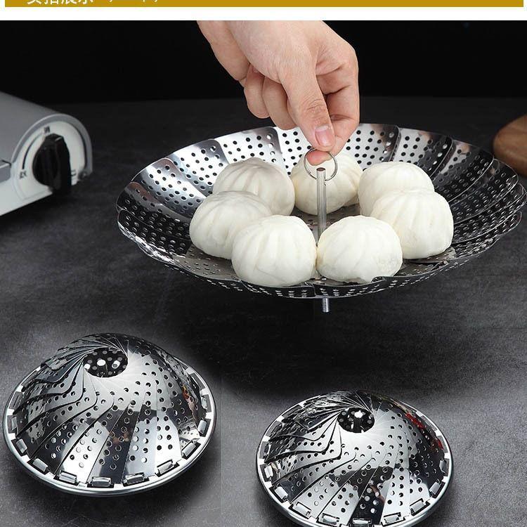 Stainless Steel Retractable Steamer Basket and Draining Rack