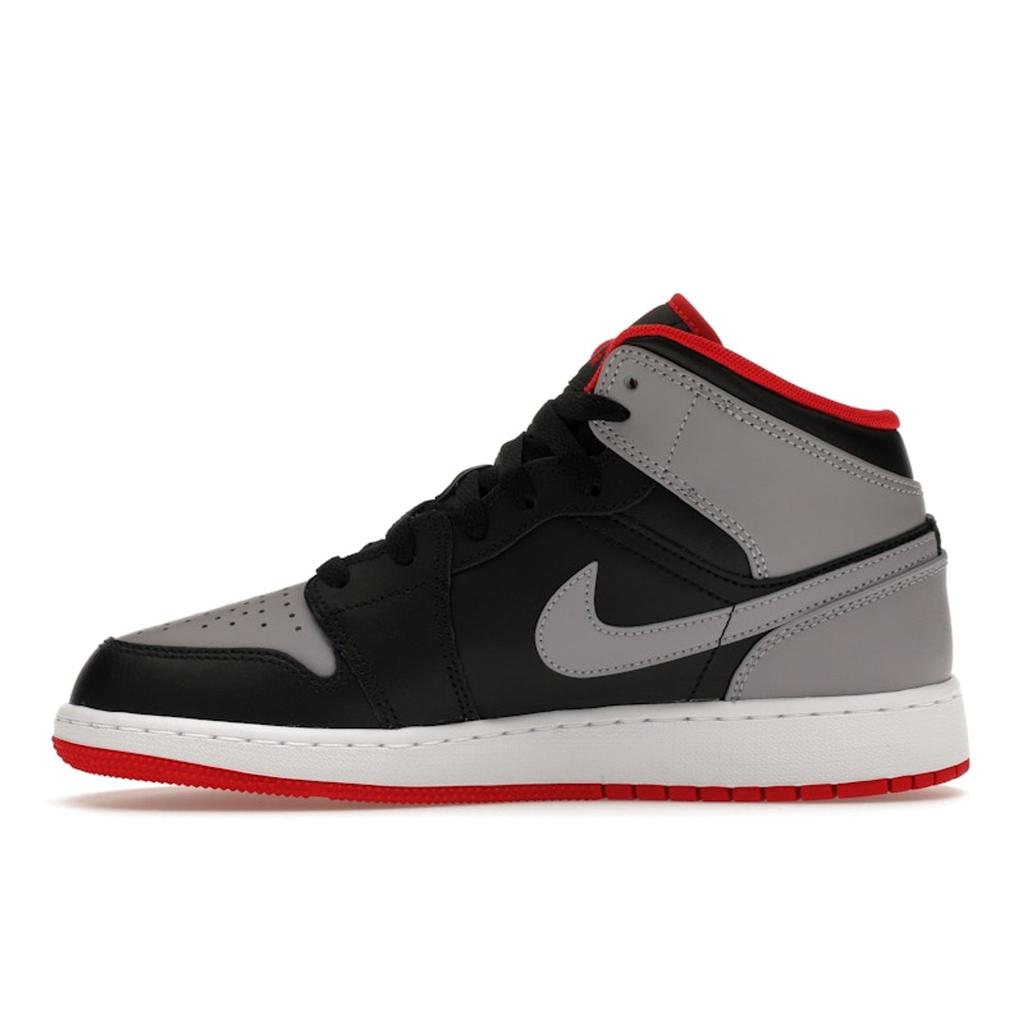 Air Jordan 1 Mid GS Bred Shadow Kinder Sneaker Schwarz Feuerrot Weiß DQ8423-006