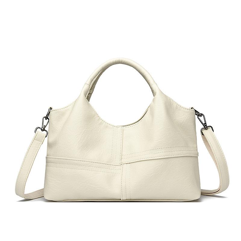 Ladies' Single-shoulder Crossbody Bag, Large-capacity Hand-held Women's Bag, Urban Simple Soft Leather Mom's Big Bag
