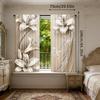 2PCS Digital Printed Curtains with Meteor Lily Design, Stylish Window Drapes for Living Room Bedroom Home Decoration and Kitchen